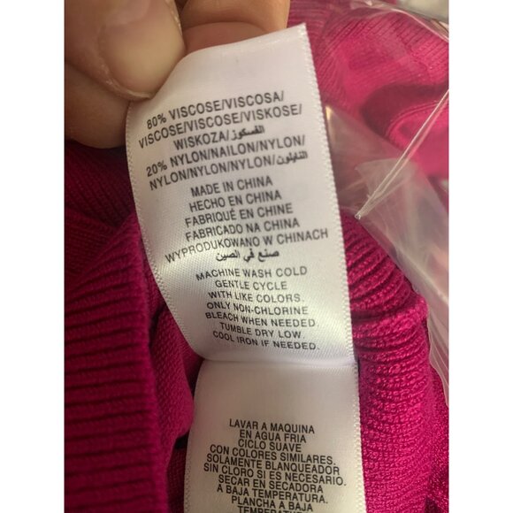 Jones New York Signature Womens Size XXLarge Fuchsia Cardigan Sweater - Picture 4 of 11